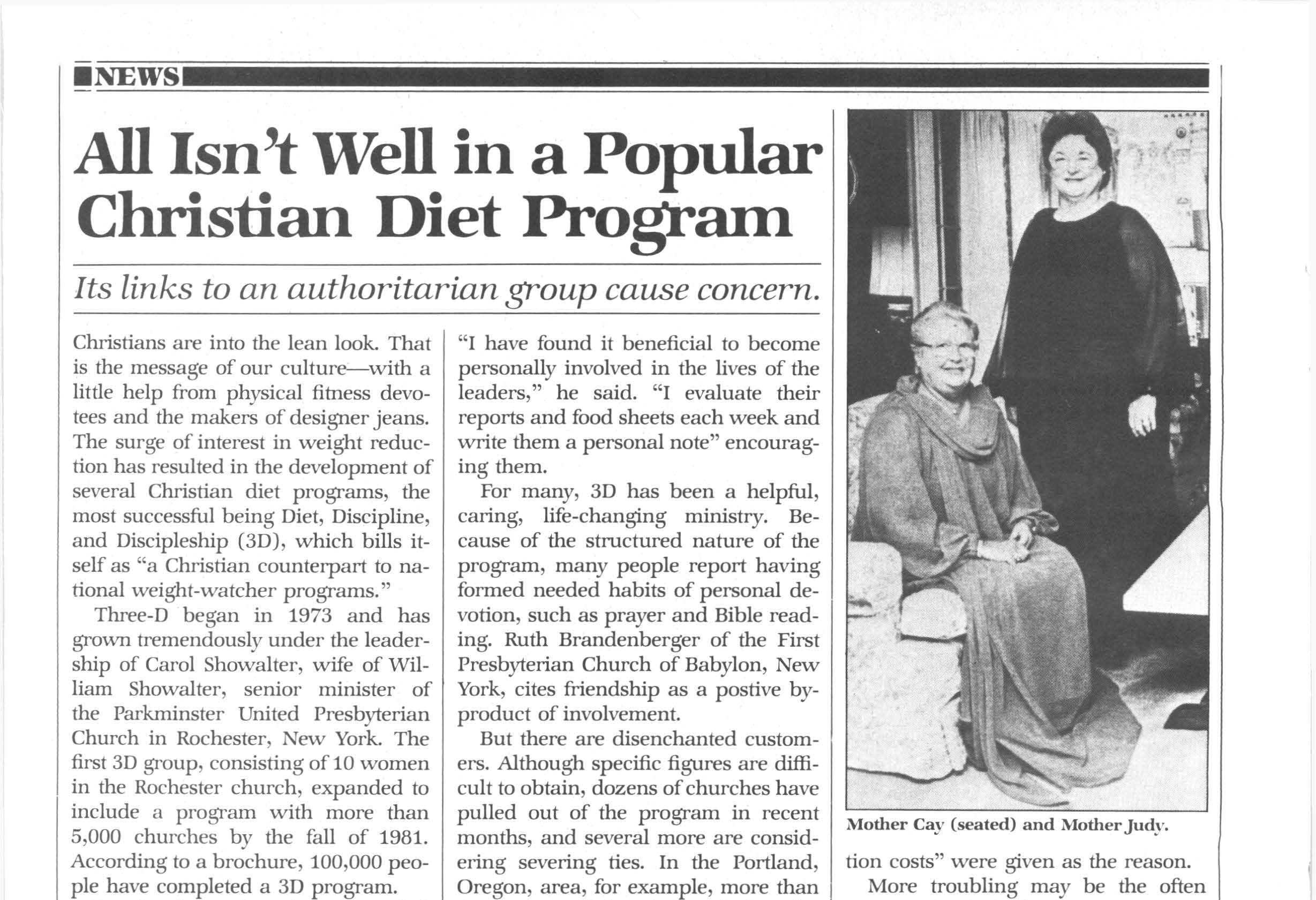 All Isn’t Well in a Popular Christian Diet Program