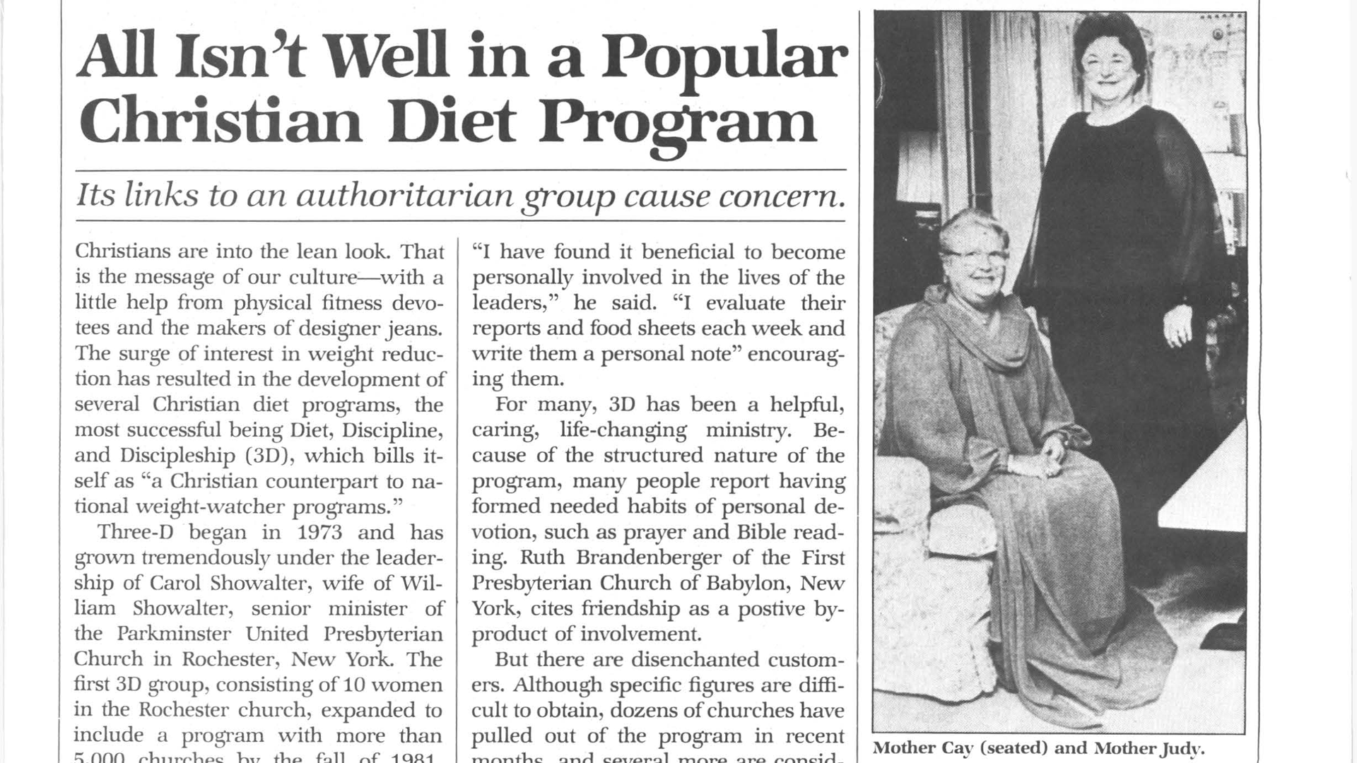 All Isn’t Well in a Popular Christian Diet Program